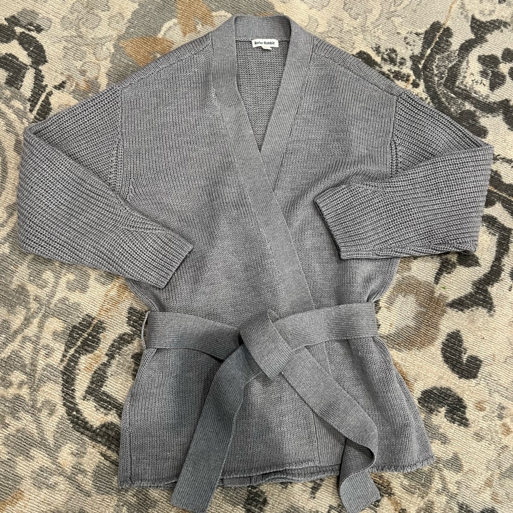 Roller Rabbit Gray Belted Cardigan